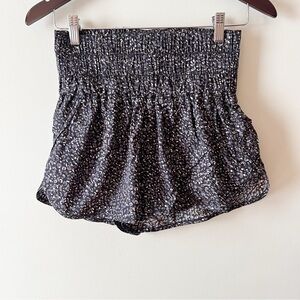 Free People FP The Way Home Running Shorts Size Small Lined Black/Blue